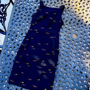 NICOLE MILLER Black Floral Embroidered Dress, Size 4